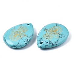 Pendentifs de turquoise synthétique&nbsp;G-T122-73H
