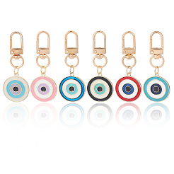 6 pendentif décoratif en alliage émaillé contre le mauvais œil&nbsp;HJEW-CP00034