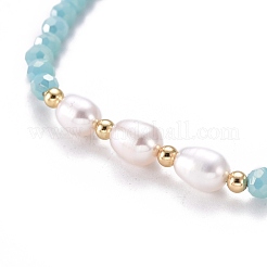Bracciali di perline di vetro sfaccettato tratto&nbsp;BJEW-JB05486-04