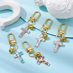 Decoraciones colgantes de esmalte de aleación cruzada&nbsp;HJEW-JM01074