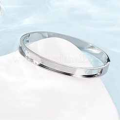 Base de bracelet rainurée en acier inoxydable 304&nbsp;SA-CBACA70-02P