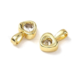 Micro cuore ottone spianare charms zirconi&nbsp;KK-C134-08G