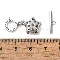 Messing Micro Pave klare Zirkonia Knebelverschlüsse&nbsp;KK-N254-81P