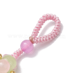 Décorations de pendentifs en verre imitation jade tissé avec peinture cuite&nbsp;HJEW-JM03148-05