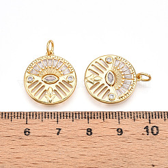 Pendentifs avec zircon cubiques à micro-pavés en laiton&nbsp;ZIRC-T016-21