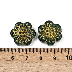 Peinture à cuisson et perles de verre entrelacées de métal doré&nbsp;DGLA-T004-09E