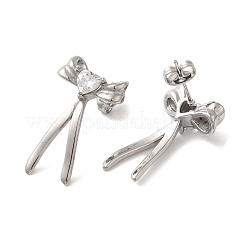 Boucles d'oreilles à tige en acier inoxydable 304 en forme de nœud papillon&nbsp;EJEW-C113-01P