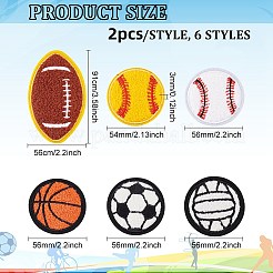 12 Stück 6-Stil-Sportball-Thema&nbsp;PATC-FG0001-64