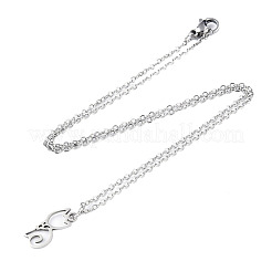 Colliers pendentifs chaton en acier inoxydable 201 anti-ternissement&nbsp;NJEW-S105-JN590-40-1
