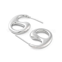Orecchini a bottone in ottone a goccia cava&nbsp;EJEW-Q811-20P