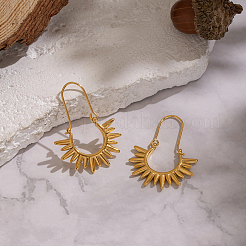 Pendientes de aro vintage de acero inoxidable 304 con diseño de sol de estilo europeo&nbsp;KG5327-1