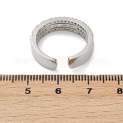 Anelli per polsini da donna in ottone con micro pavé di zirconi cubici&nbsp;RJEW-F182-04P