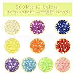 500pcs 10 Farben transparente Acrylperlen&nbsp;TACR-FS0001-57
