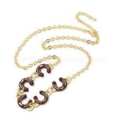 Ottone collane ciondolo smaltato&nbsp;NJEW-B157-07G-03