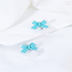 1 par de pendientes colgantes de resina con lazo&nbsp;EJEW-LP0007-072