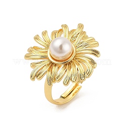 Sonnenblumen-Fingerringe aus Messing für Damen&nbsp;RJEW-S622-02G