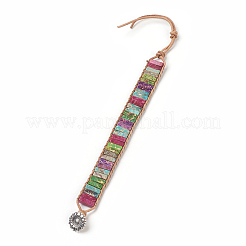 Bracciali con perline di diaspro imperiale / sedimenti marini naturali regalite / imperiali&nbsp;BJEW-E351-03A