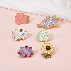 6 Stück 6 Blumen-Emaille-Stifte&nbsp;JEWB-SZ0001-61