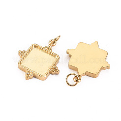 Placcatura ionica (ip) 304 impostazioni cabochon pendente in acciaio inossidabile&nbsp;LS-STAS-S116-146G