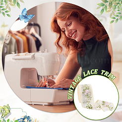 Polyester-Stickerei-Blumen-Spitzenbänder&nbsp;DIY-FG0004-74