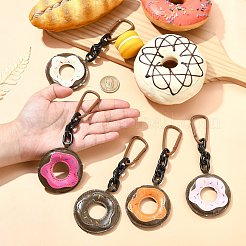 5 Stück Donut-Anhänger-Dekoration aus PU-Leder in 5 Farben&nbsp;AJEW-CJ0001-60