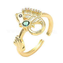 Anillos abiertos de acero inoxidable 304 con circonita cúbica para mujer&nbsp;RJEW-Z122-02G-05