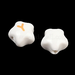 Perline porcellana stampato fatto a mano&nbsp;PORC-T136-01E
