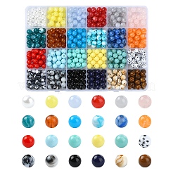 600pcs 24 Farben undurchsichtige Acrylperlen&nbsp;MACR-YW0003-26