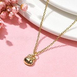 Collier pendentif en alliage d'émail en forme de chat&nbsp;NJEW-JN04613-03