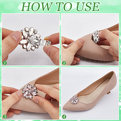 4 clip de boucle de chaussure détachable en laiton et strass&nbsp;AJEW-GF0008-76