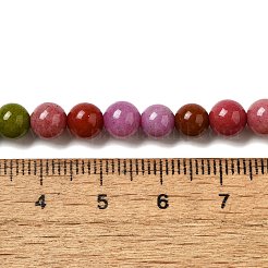 Billes de jade naturelles de teint en malaisades teintes&nbsp;X-G-G021-02A-17