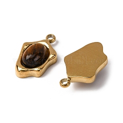 Natürliche Tigerauge unregelmäßige ovale Charms&nbsp;STAS-L022-525G-02