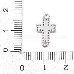 Breloques connecteurs en laiton micro pavé de zircones cubiques transparentes&nbsp;KK-P339-04P