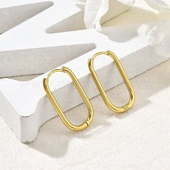 Boucles d'oreilles créoles en acier inoxydable 304 avec placage ionique (IP) pour femmes&nbsp;EJEW-U035-12G-02
