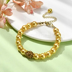 Braccialetti con perline di finte perle di vetro da donna&nbsp;BJEW-JB10034-05