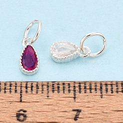 925 Anhänger aus Sterlingsilber mit tropfenförmigem Geburtsstein-Design und Zirkonia-Pavé&nbsp;STER-T009-21S