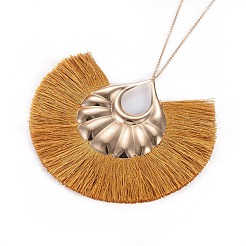 Colliers de pendentif à pompon en polyester&nbsp;NJEW-JN02519-M