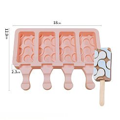 Rechteckige Eiscreme-Silikonformen in Lebensmittelqualität zum Selbermachen&nbsp;LS-DIY-D062-08C
