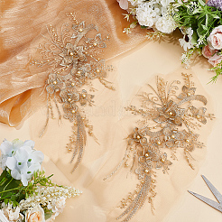 3D-Blumen-Polyester-Stickerei zum Aufnähen von Applikationen&nbsp;PATC-WH0008-48C