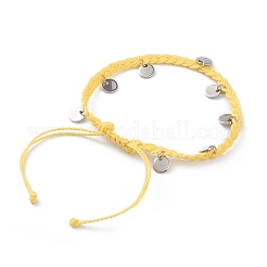 Braccialetti di perline intrecciati con filo di poliestere cerato&nbsp;BJEW-JB05762-05
