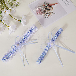 1 Set elastische Brautstrumpfbänder aus Polyesterspitze&nbsp;AJEW-CP0007-36