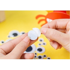 In bianco e nero in plastica Wiggle occhi finti cabochon&nbsp;DOLL-PW0001-077A