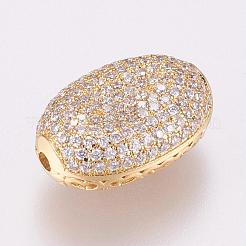 Abalorios de latón con pavé de circonitas&nbsp;KK-P116-21