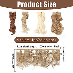 4 Stück Puppenhaare aus Hochtemperaturfaser in 4 Farben&nbsp;DIY-GL0006-26