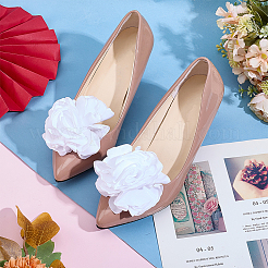 1 paio di decorazioni per scarpe in tessuto floreale&nbsp;AJEW-DR0001-65B