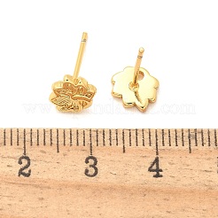 Orecchini a bottone in ottone a forma di pavone&nbsp;EJEW-S252-01G
