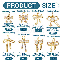 16 pz 8 charms in ottone stile micro pavé di zirconi cubici&nbsp;KK-TA0002-16