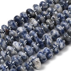 Natürliche blaue Fleck Jaspis Perlen Stränge&nbsp;G-L649-C01-01