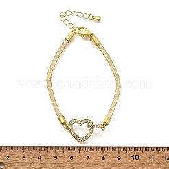 Bracelets à maillons en laiton micro pavé en zircone cubique transparente pour femmes&nbsp;BJEW-A029-01A-G