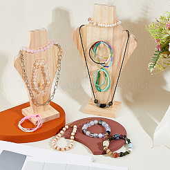 3 Beutel 3 Stile Büste geformt Holz Anhänger Schmuck Display steht&nbsp;ODIS-DC0001-10